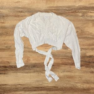 WHITE Crop Sweater